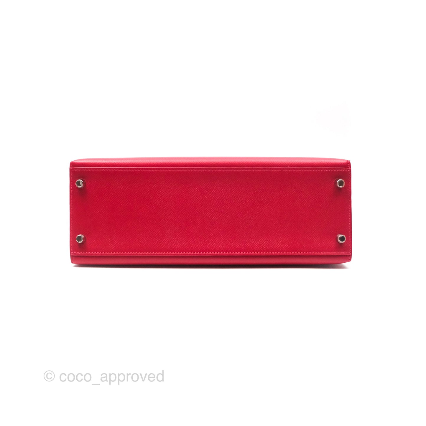 Hermès Kelly 32 Sellier Rouge Casaque Q5 Epsom Palladium Hardware
