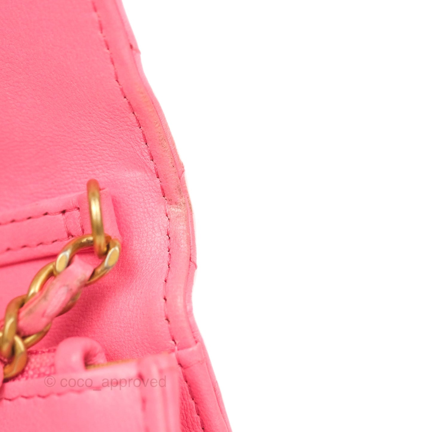 Chanel Quilted Pearl Crush Wallet on Chain WOC Pink Lambskin Aged Gold Hardware