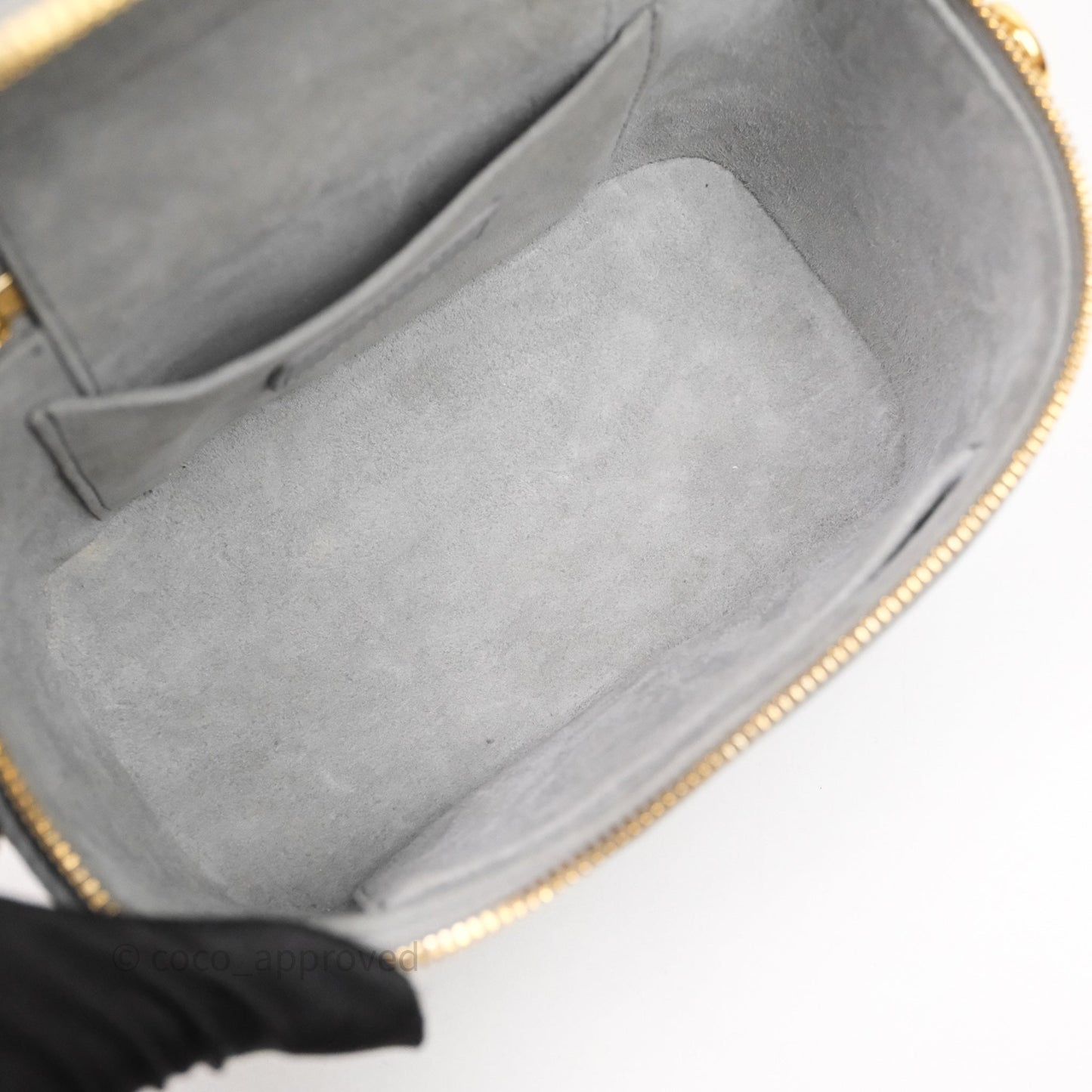 Christian Dior Small Diortravel Vanity Case Grey Lambskin Cannage