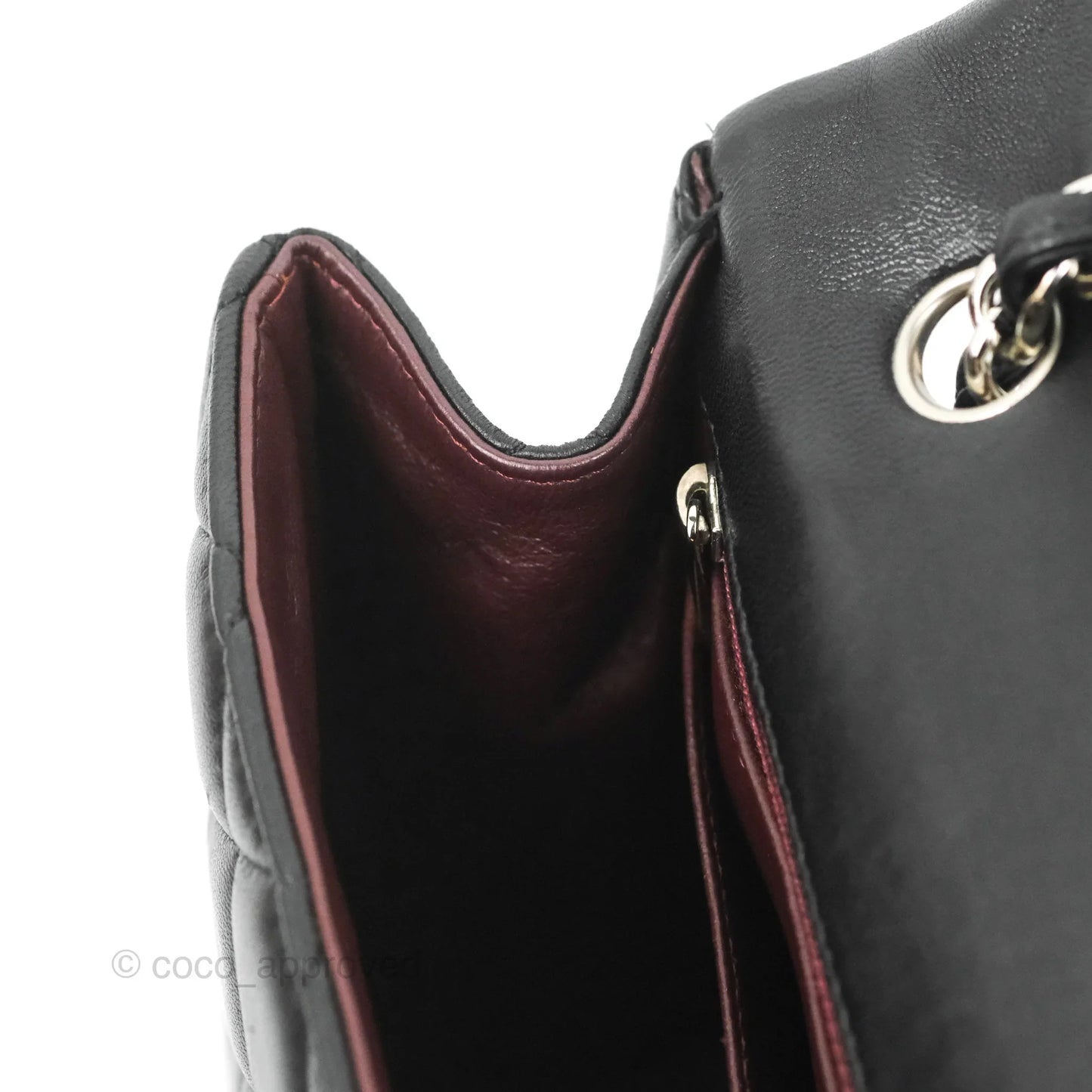 Chanel Single Flap Maxi Lambskin Black Silver Hardware