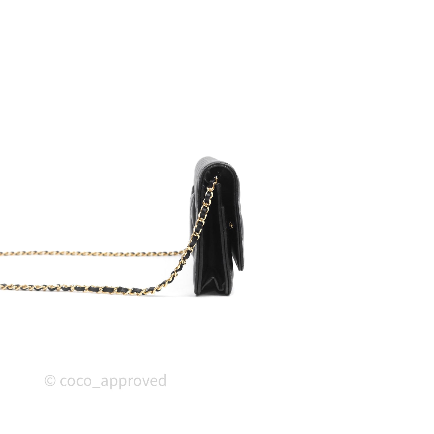Chanel Quilted WOC Black Lambskin Gold Hardware