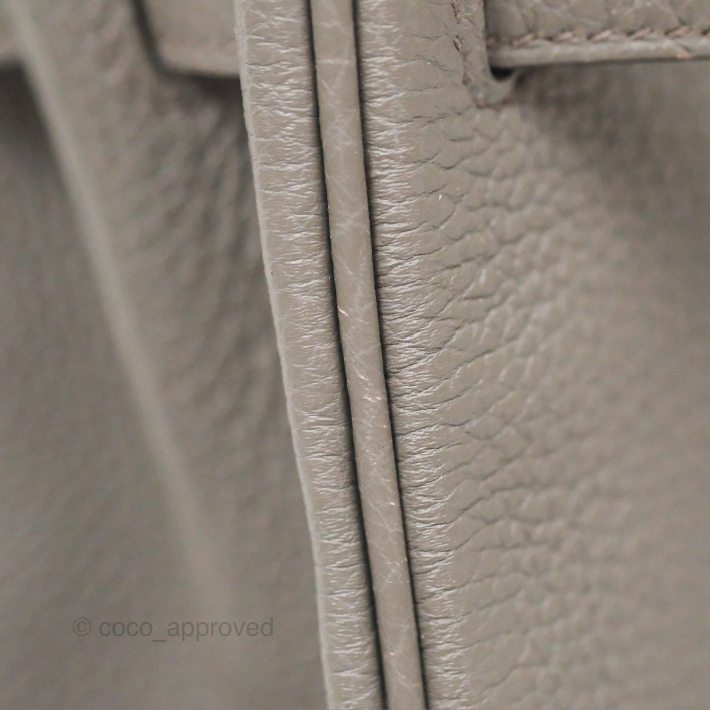 Hermès Kelly 25 Retourne Gris Etain 8F Togo Gold Hardware
