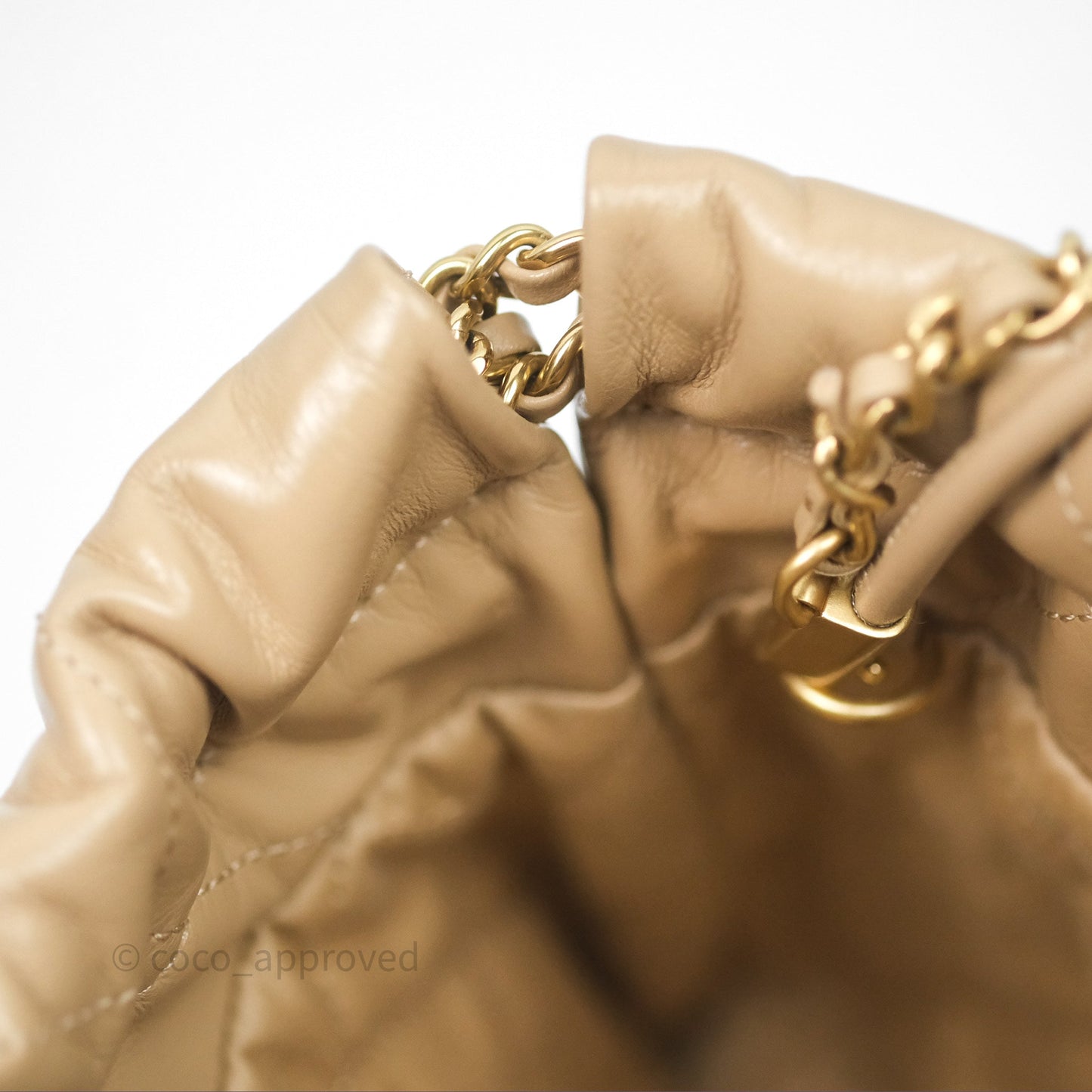 Chanel 22 Mini Bag Beige Shiny Crumpled Calfskin