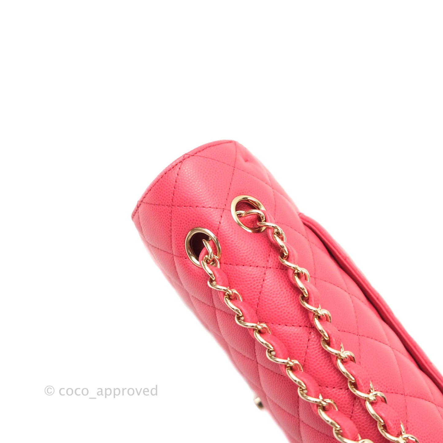 Chanel Classic M/L Medium Double Flap Dark Pink Caviar Gold Hardware