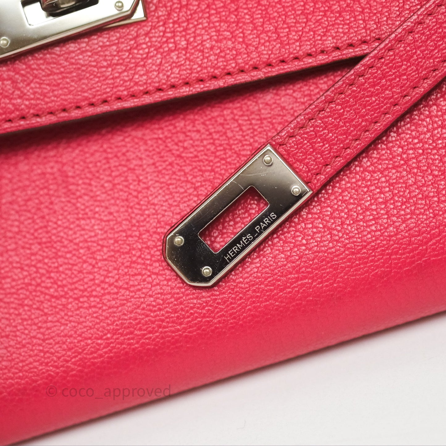 Hermès Kelly Wallet Pink Chevre Mysore Palladium Hardware