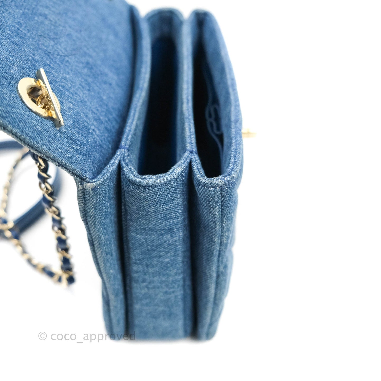 Chanel Trendy CC Small Navy Denim Gold Hardware