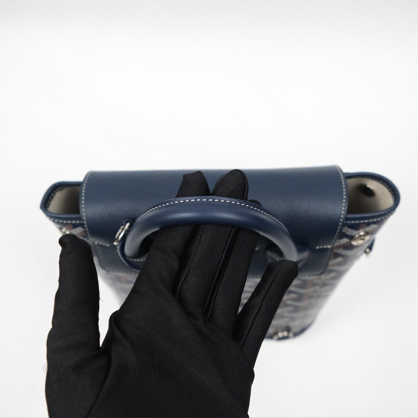 Goyard Mini Alpin Backpack Navy Blue Goyardine Calfskin