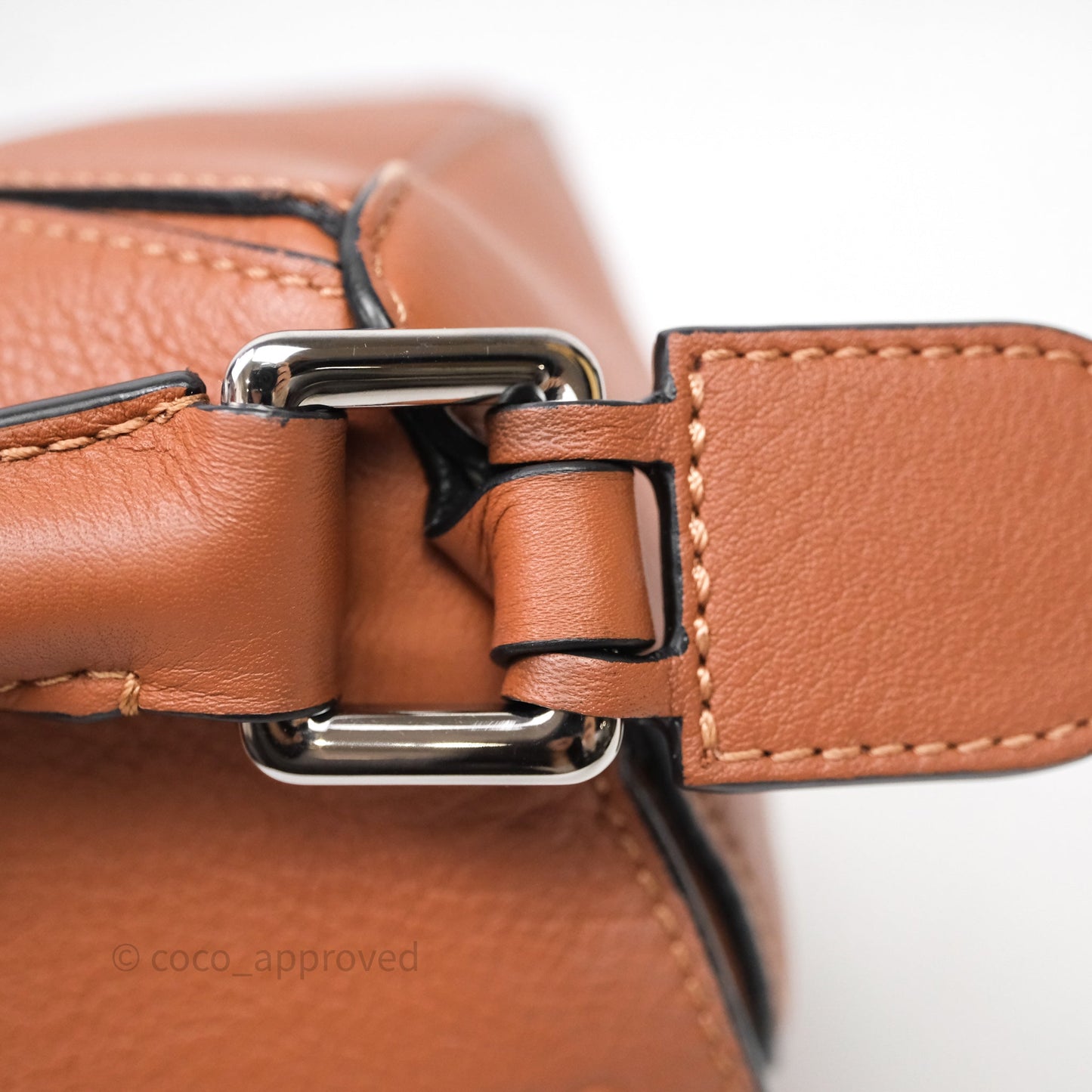 Loewe Small Puzzle Bag Tan Calfskin Gold Hardware