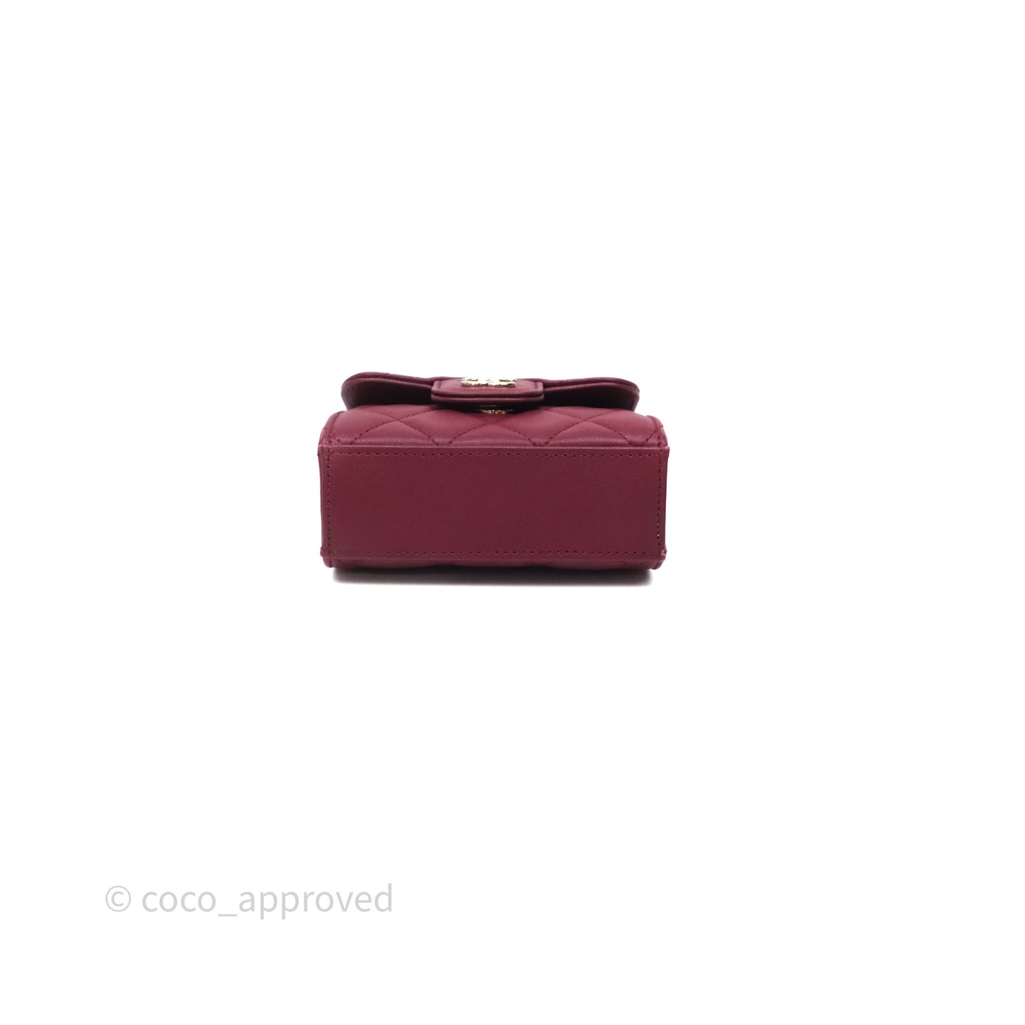 Chanel Mini Top Handle Flap Bag Red Lambskin Gold Hardware