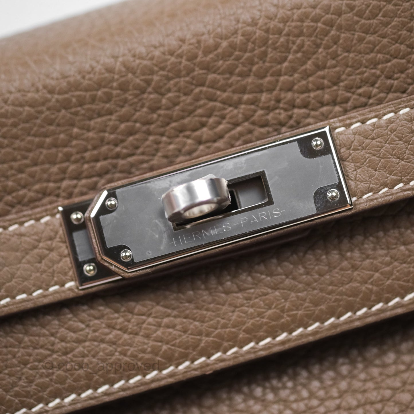 Hermès Kelly 28 Retourne Etoupe 18 Clemence Palladium Hardware