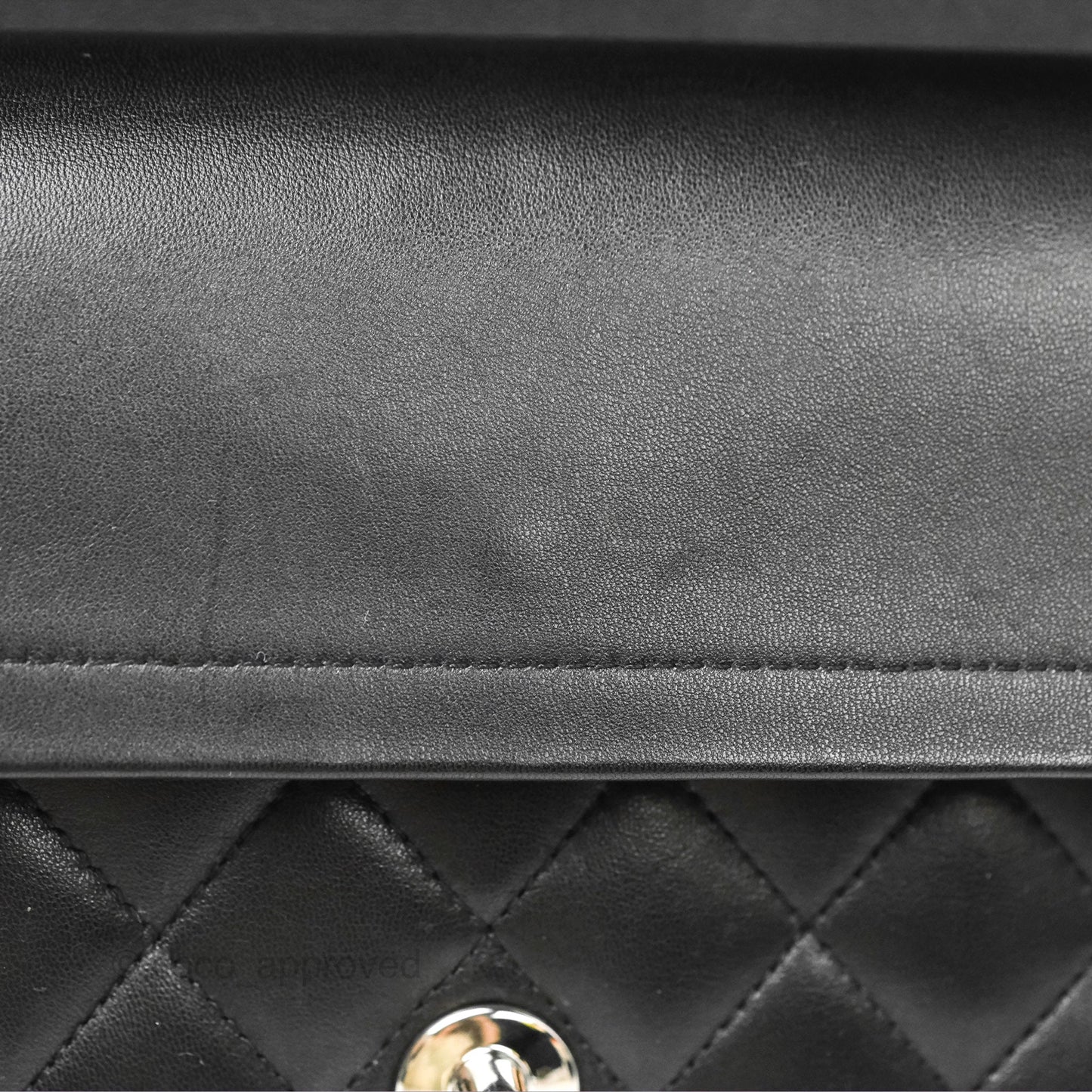 Chanel Classic M/L Medium Flap Quilted Black Lambskin Silver Hardware