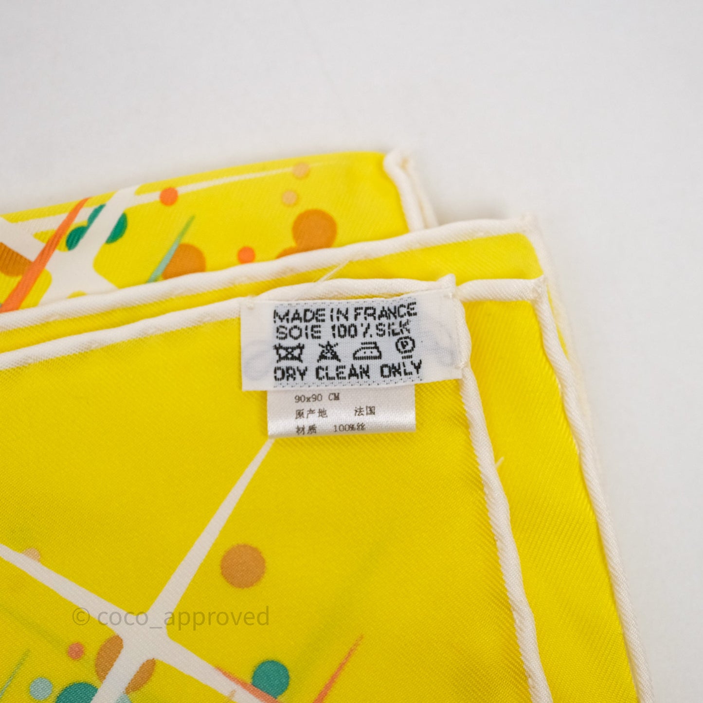 Hermes Magic Kelly Scarf Yellow 90