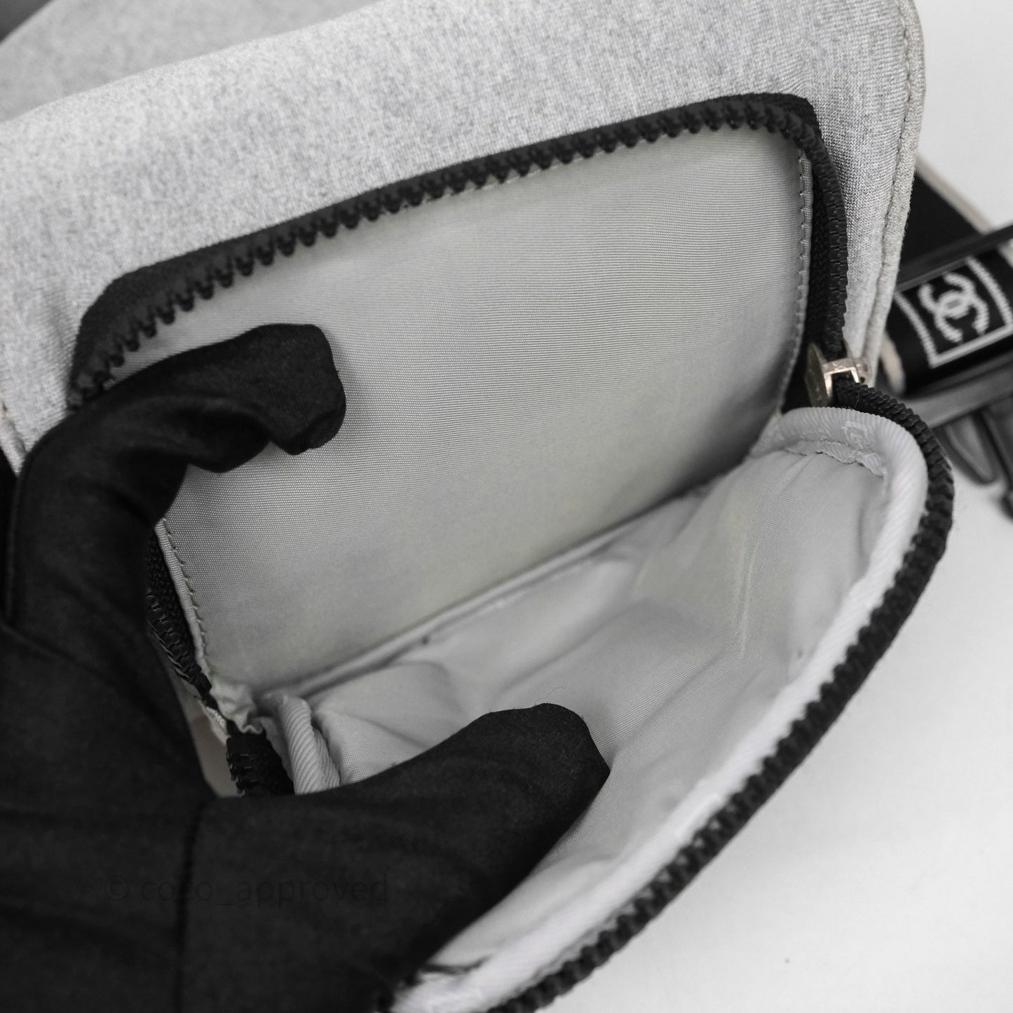 Chanel CC Logo Sport Waist Bag Grey