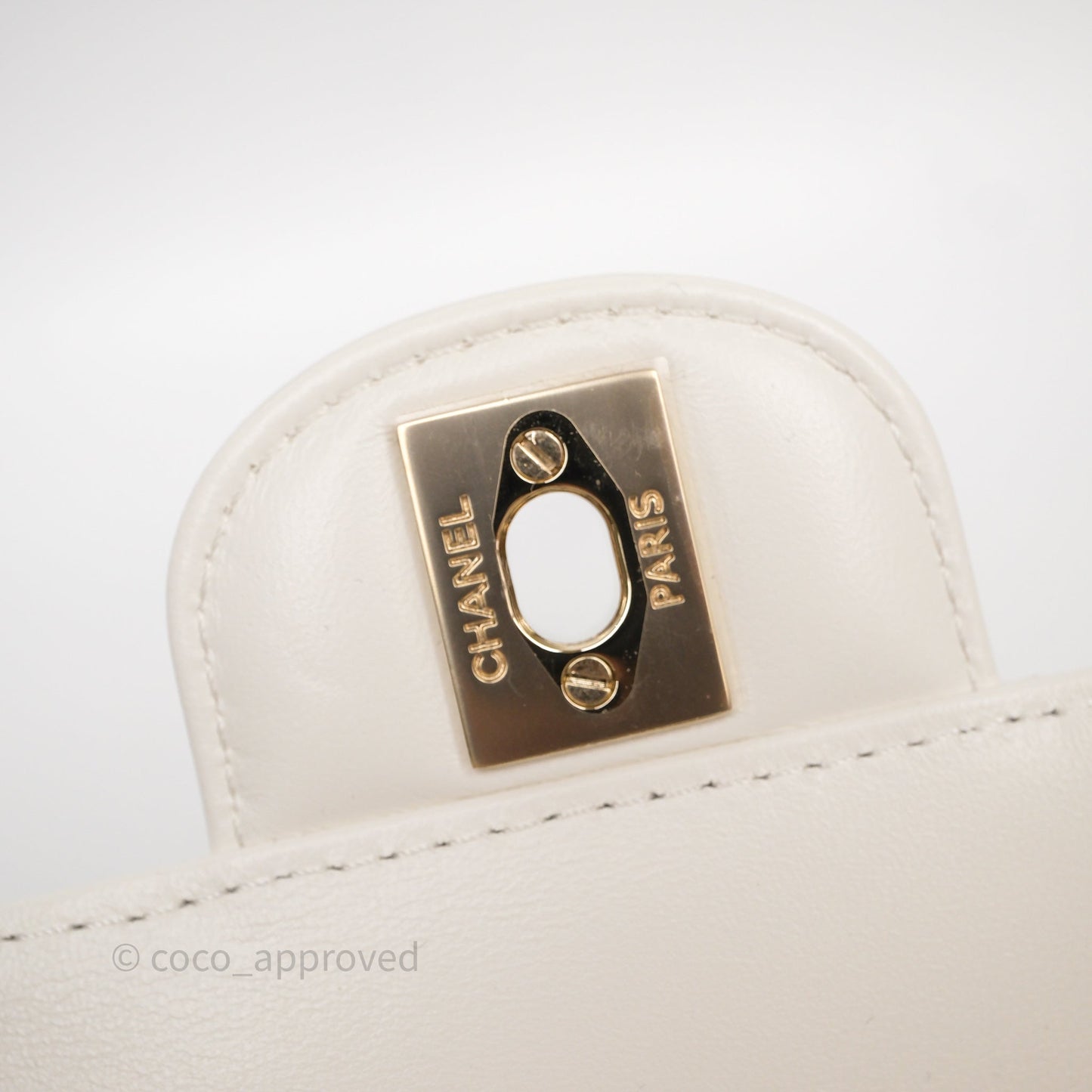 Chanel Large Heart Bag White Lambskin Gold Hardware