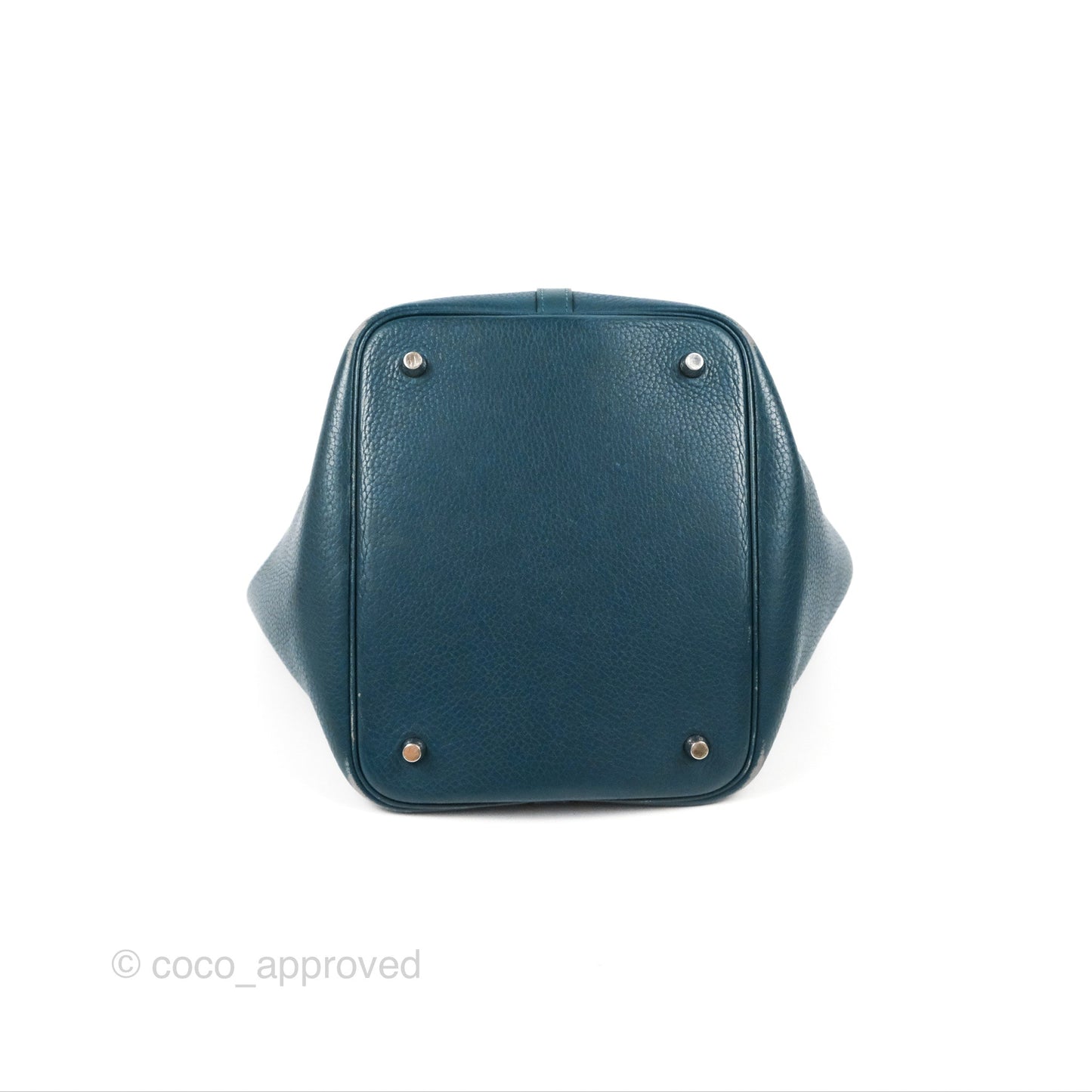 Hermès Picotin 22 Vert Bosphore Clemence Silver Hardware