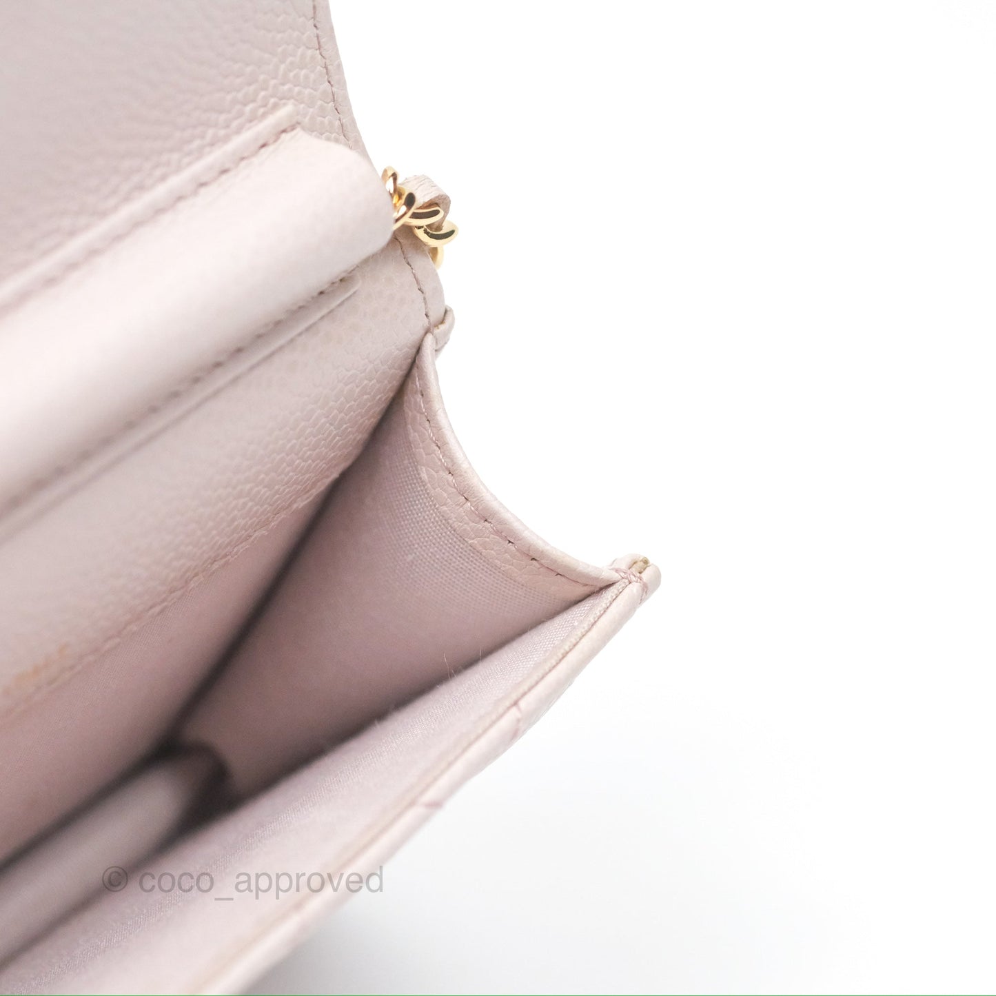 Chanel Miss Coco Clutch With Chain Quilted Lilac Pink Caviar Gold Hardware