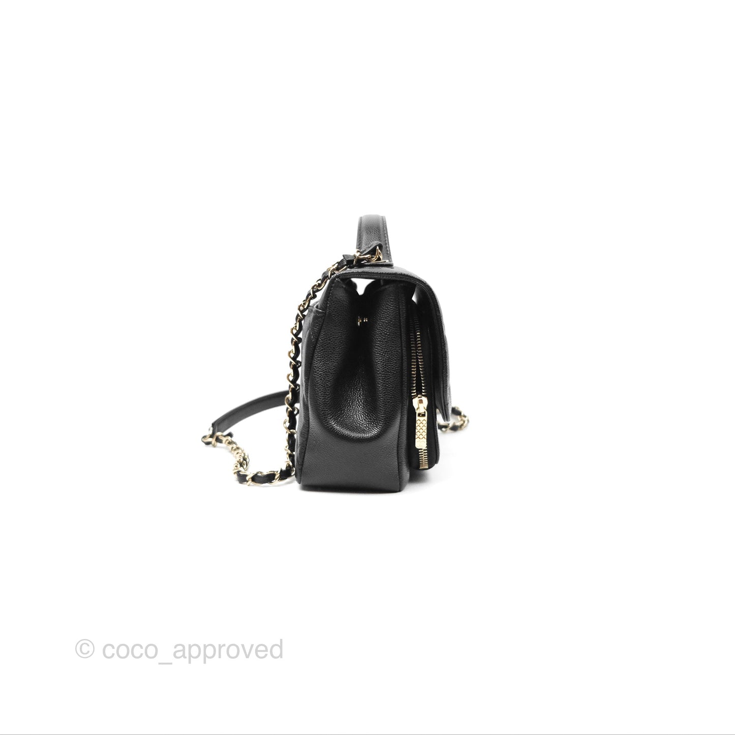 Chanel Quilted Medium Business Affinity Flap Black Caviar Light Gold Hardware