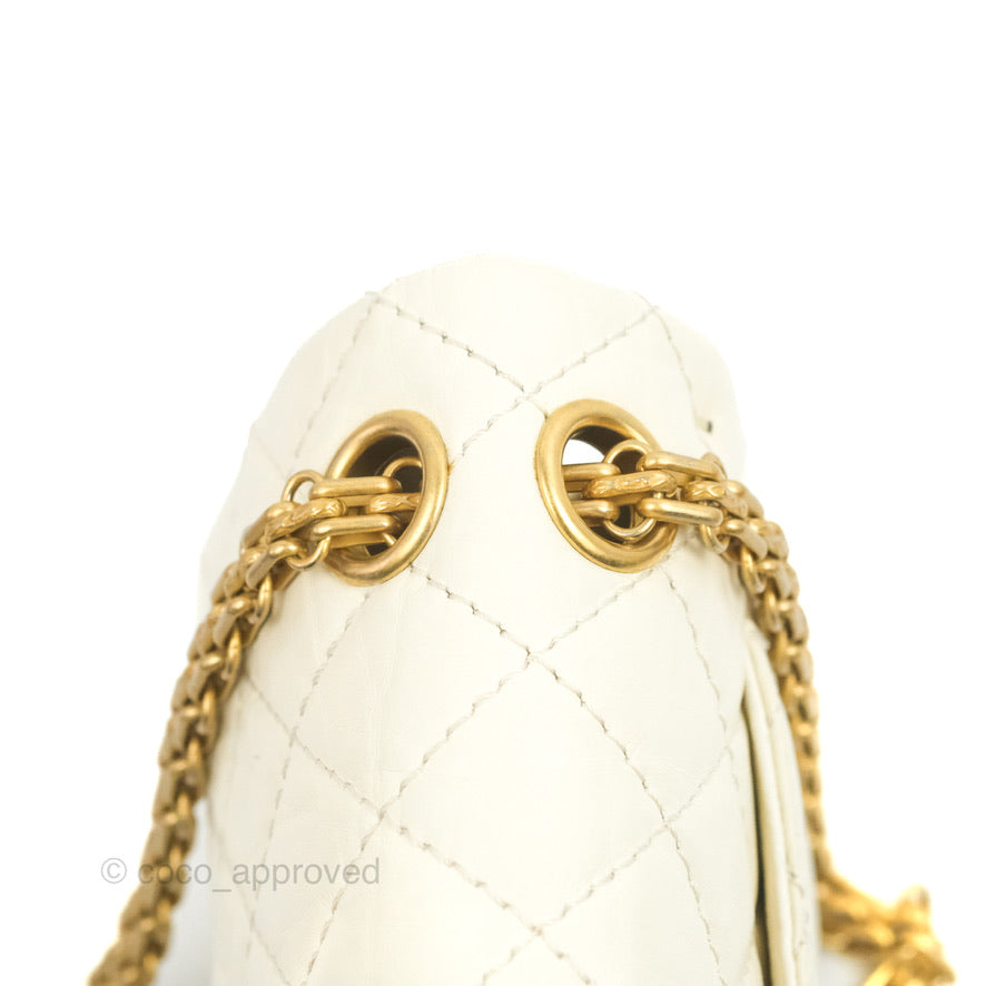 Chanel Mini Reissue 224 White Ivory Aged Calfskin Aged Gold Hardware