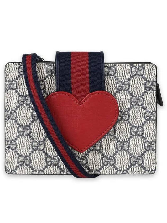 Luxury Gucci Trending 2025 Kids GG Heart Cross Bag Beige Red