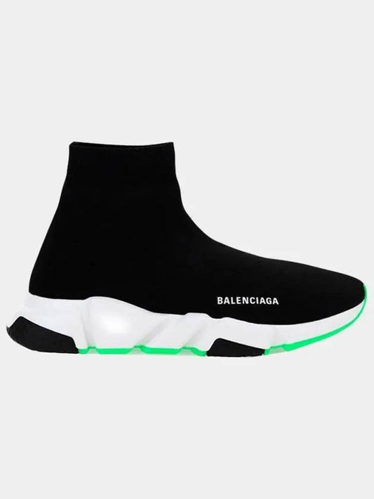 Luxury Balenciaga Speed Runner High Top Sneakers Black Green