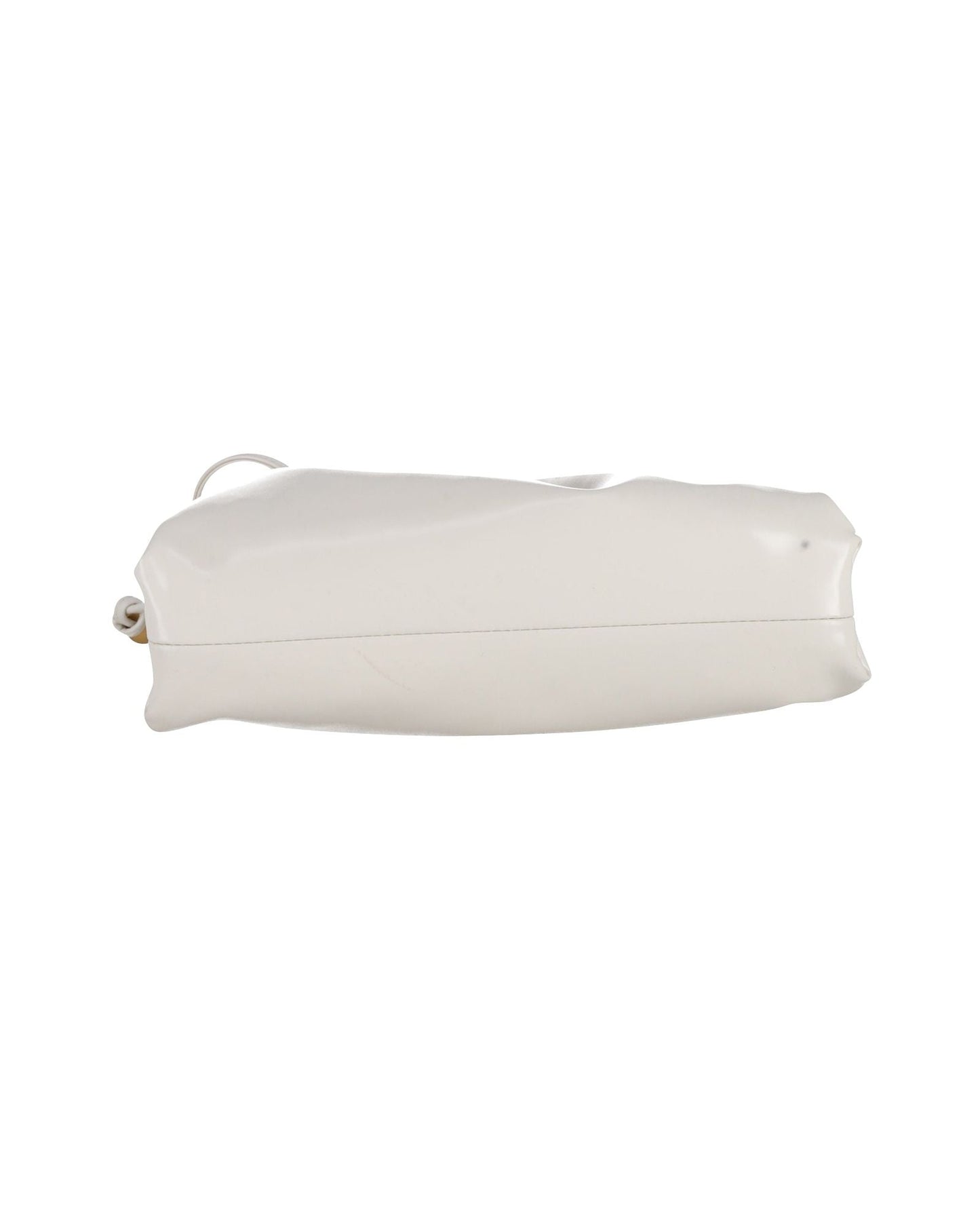 Luxury Bottega Veneta Mini Pouch Clutch in White Patent Leather
