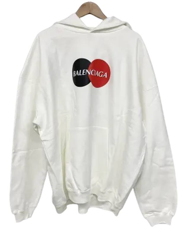 Luxury Balenciaga Logo Print Over Fit Hoodie White