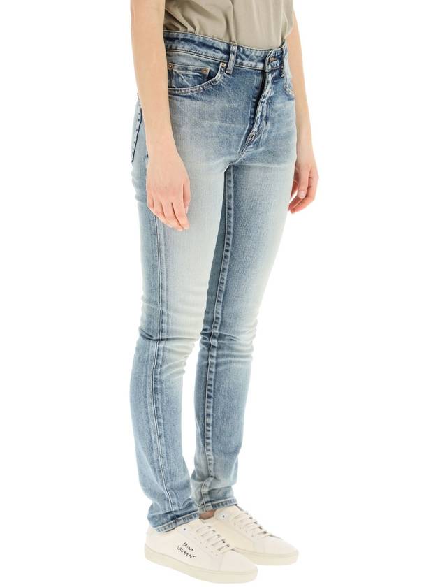 Luxury Saint Laurent Women's Denim Skinny Jeans Light Blue