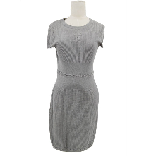 Luxury Chanel 2009 Spring CC stitch ribbed short-sleeved dress #36
