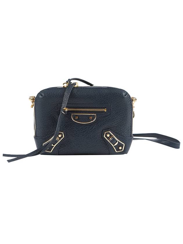 Luxury Balenciaga Metal Reporter Mini Cross Bag Navy