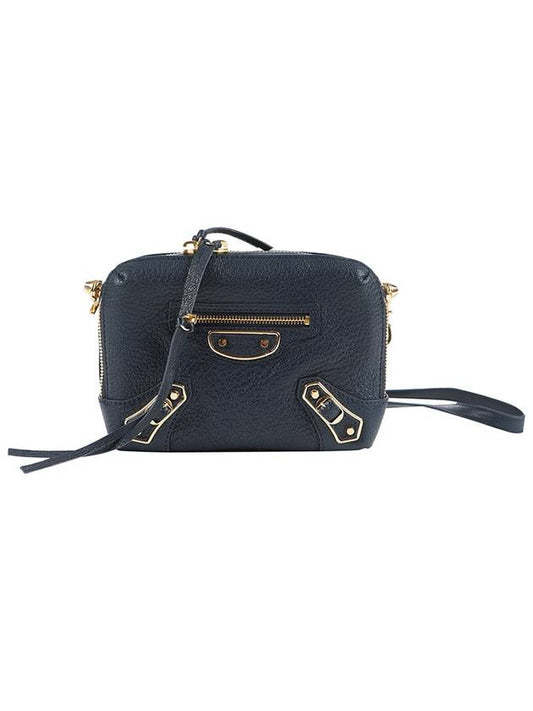Luxury Balenciaga Metal Reporter Mini Cross Bag Navy