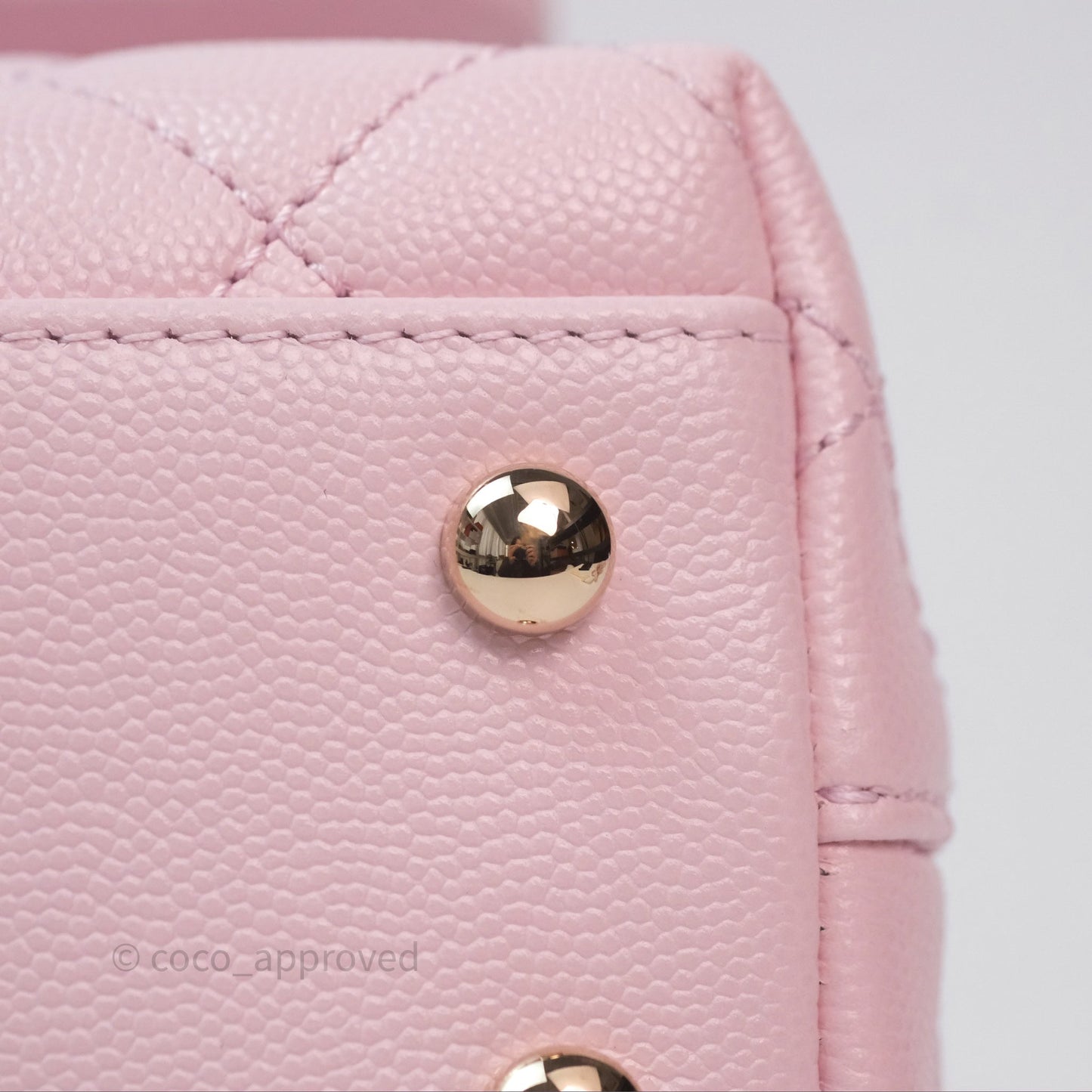 Chanel Small Coco Handle Light Pink Caviar Gold Hardware