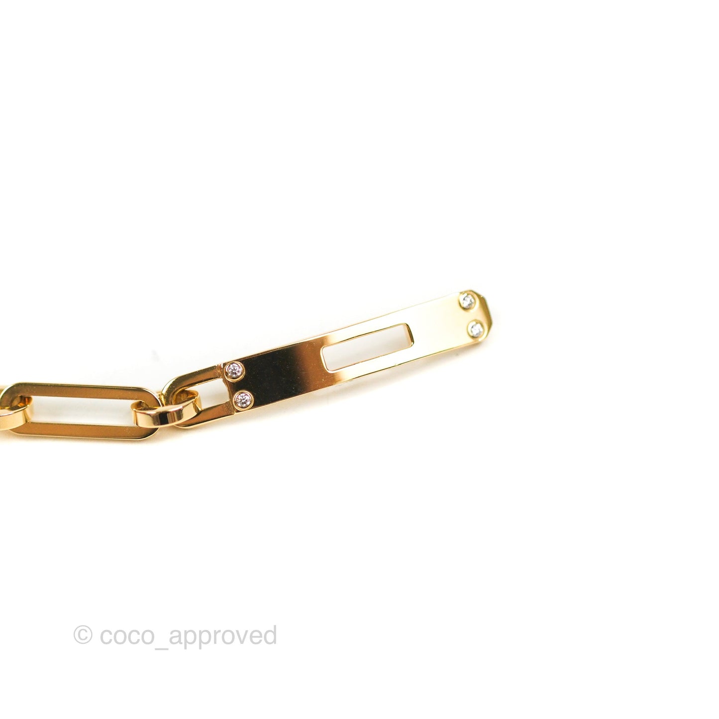Hermès Kelly Chaine Bracelet 4 Diamond Gold Tone
