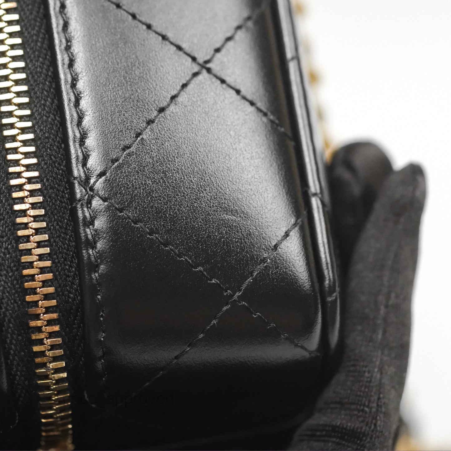 Chanel Top Handle Vanity Case Black Shiny Lambskin Aged Gold Hardware