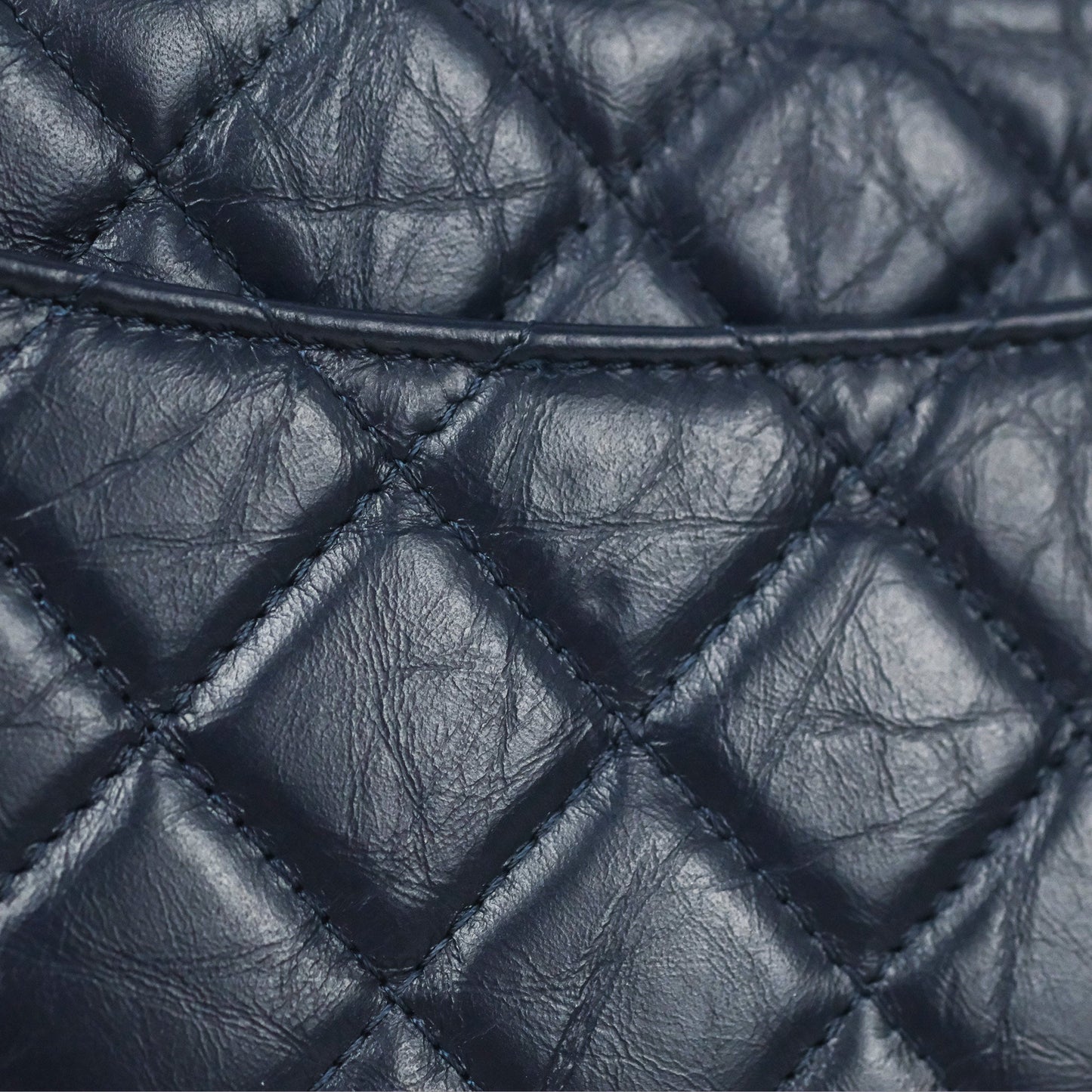Chanel Quilted Reissue Wallet On Chain WOC Navy Aged Calfskin Gold Hardware