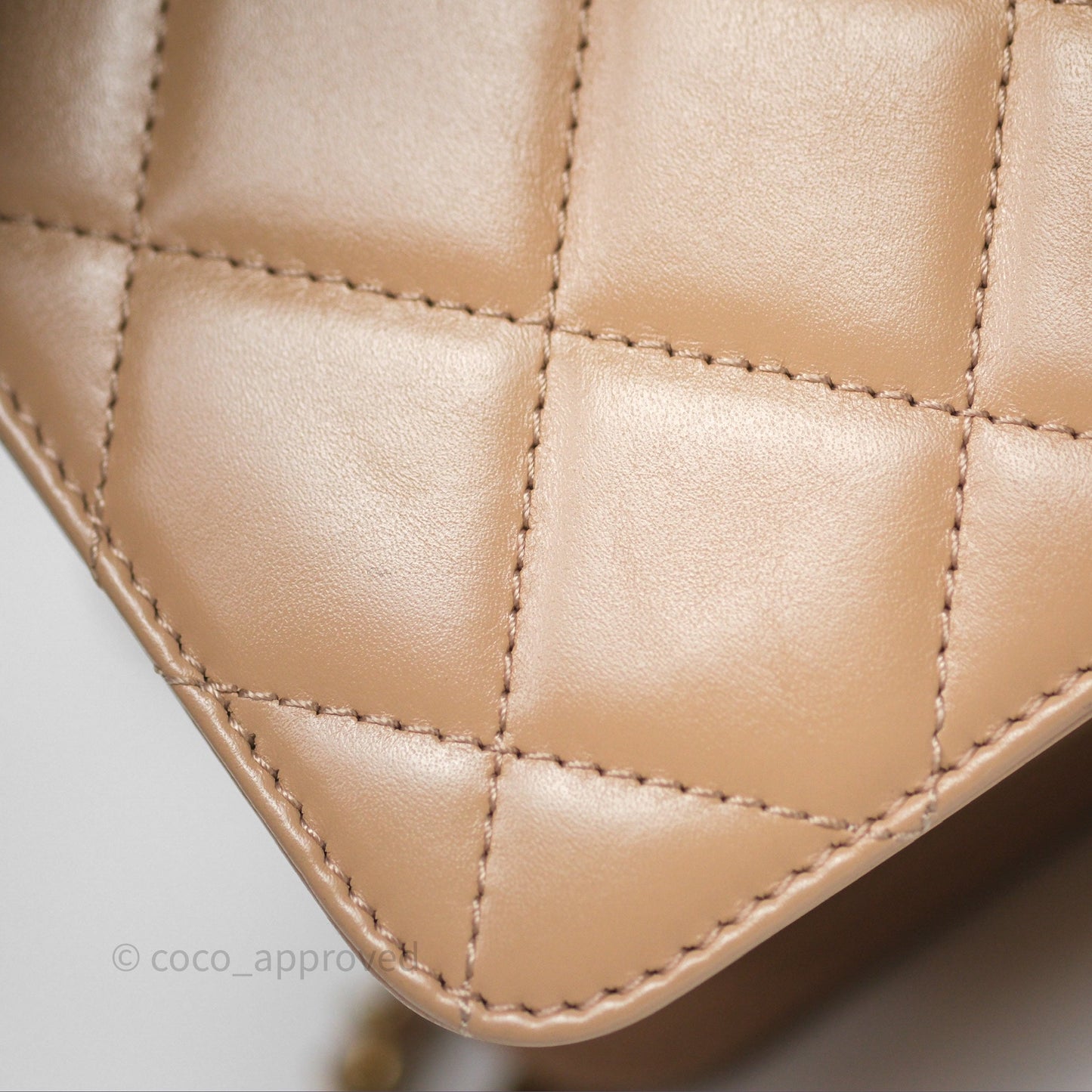Chanel Quilted Mini Perfect Fit Adjustable Beige Calfskin Gold Hardware