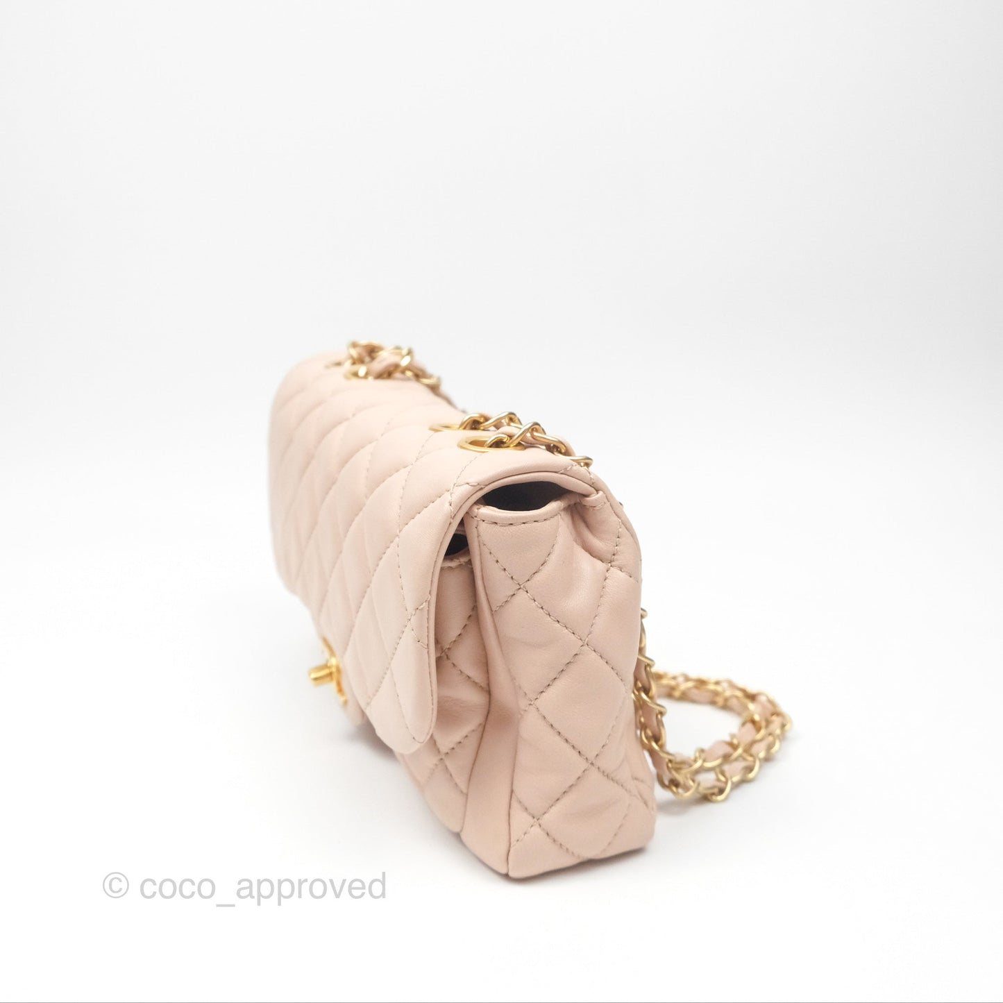 Chanel Flap Bag Pink Aged Gold Hardware