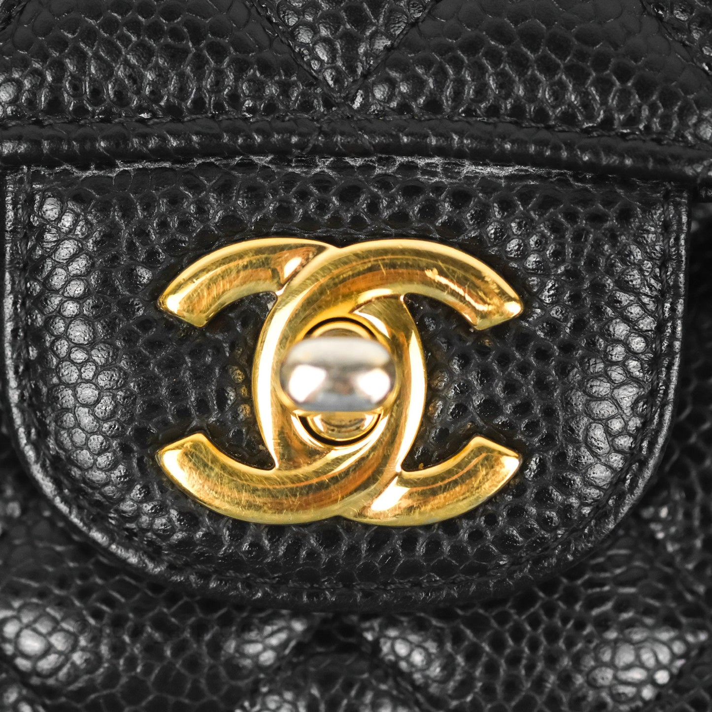 Chanel Small Classic Flap Quilted Black Caviar Gold Hardware