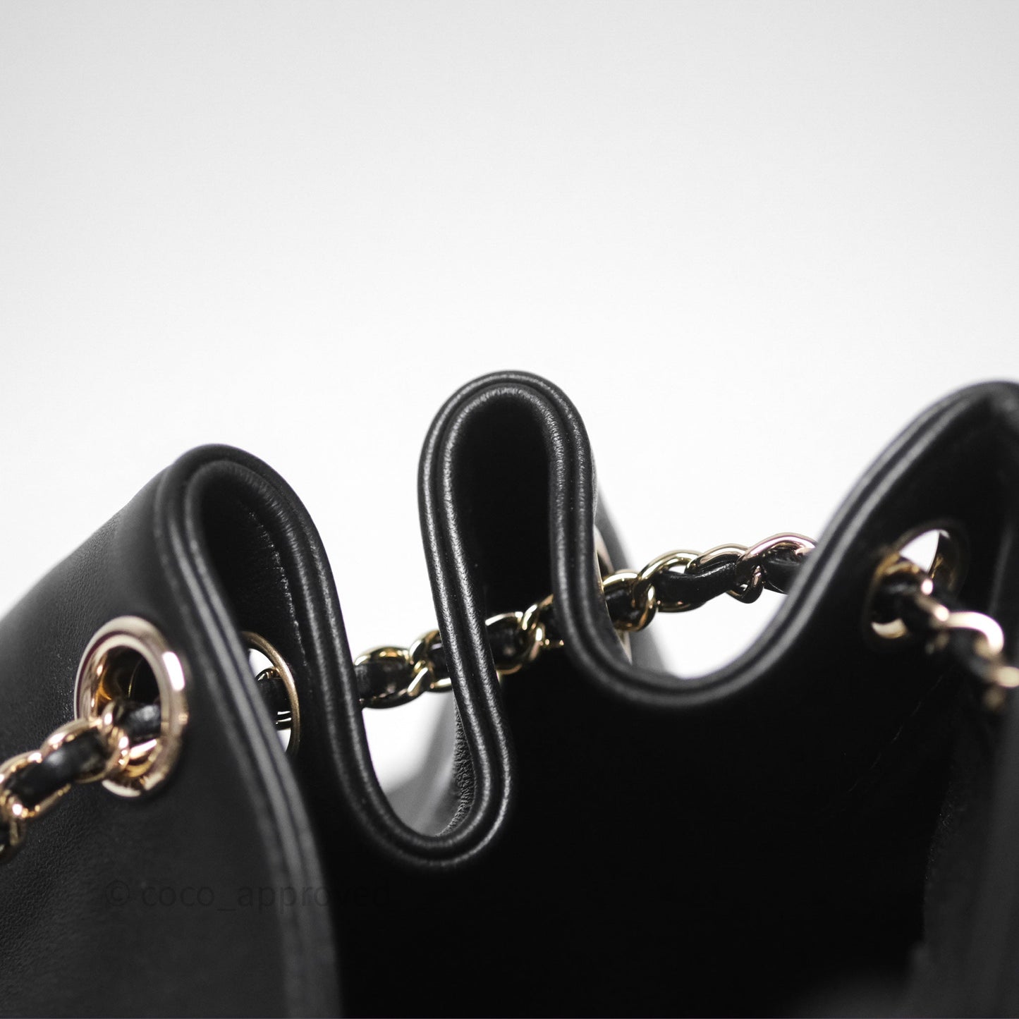 Chanel Quilted Large Duma Drawstring Backpack Black Lambskin Gold Hardware