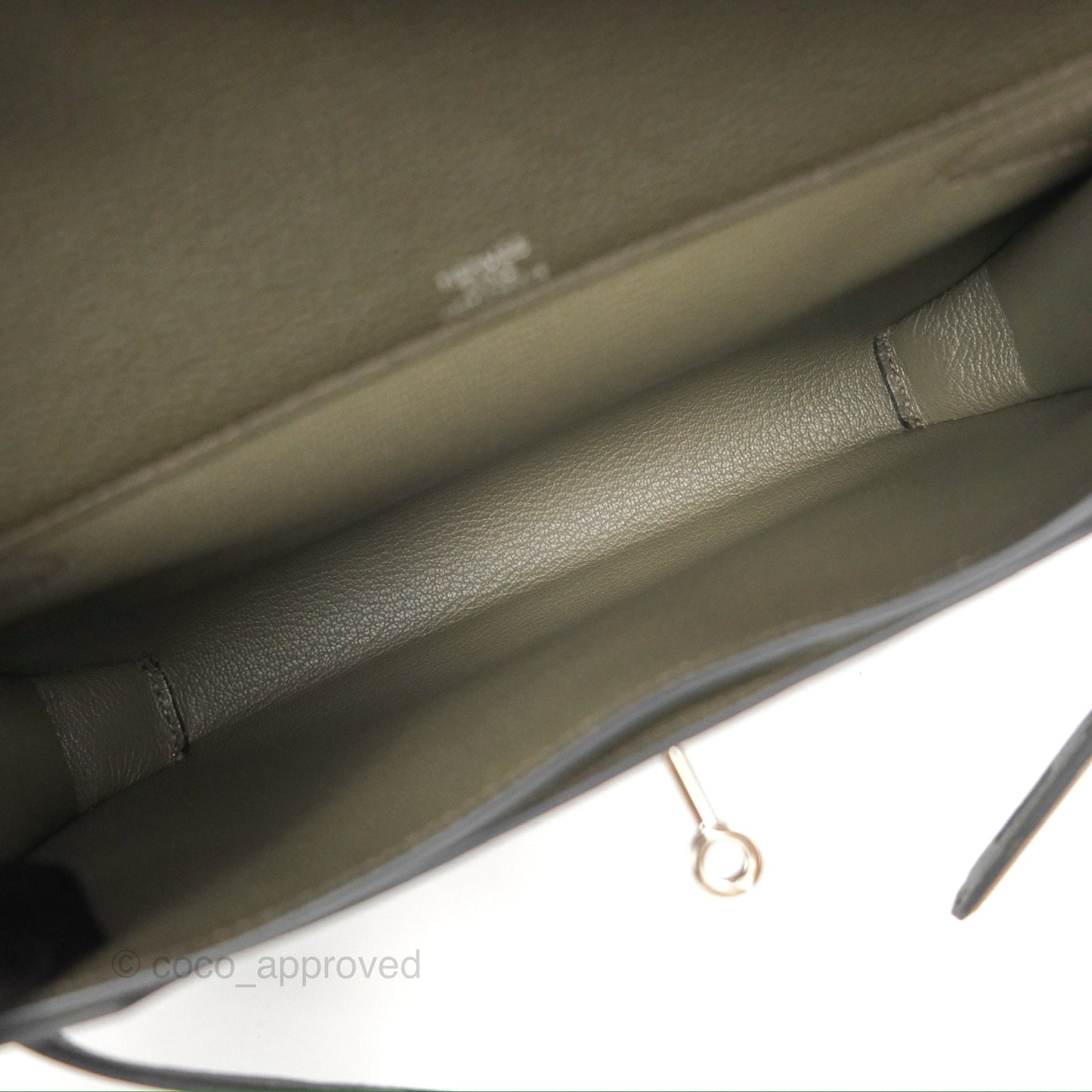 Hermès Kelly Depeches 25 Pouch Vert De Gris Togo