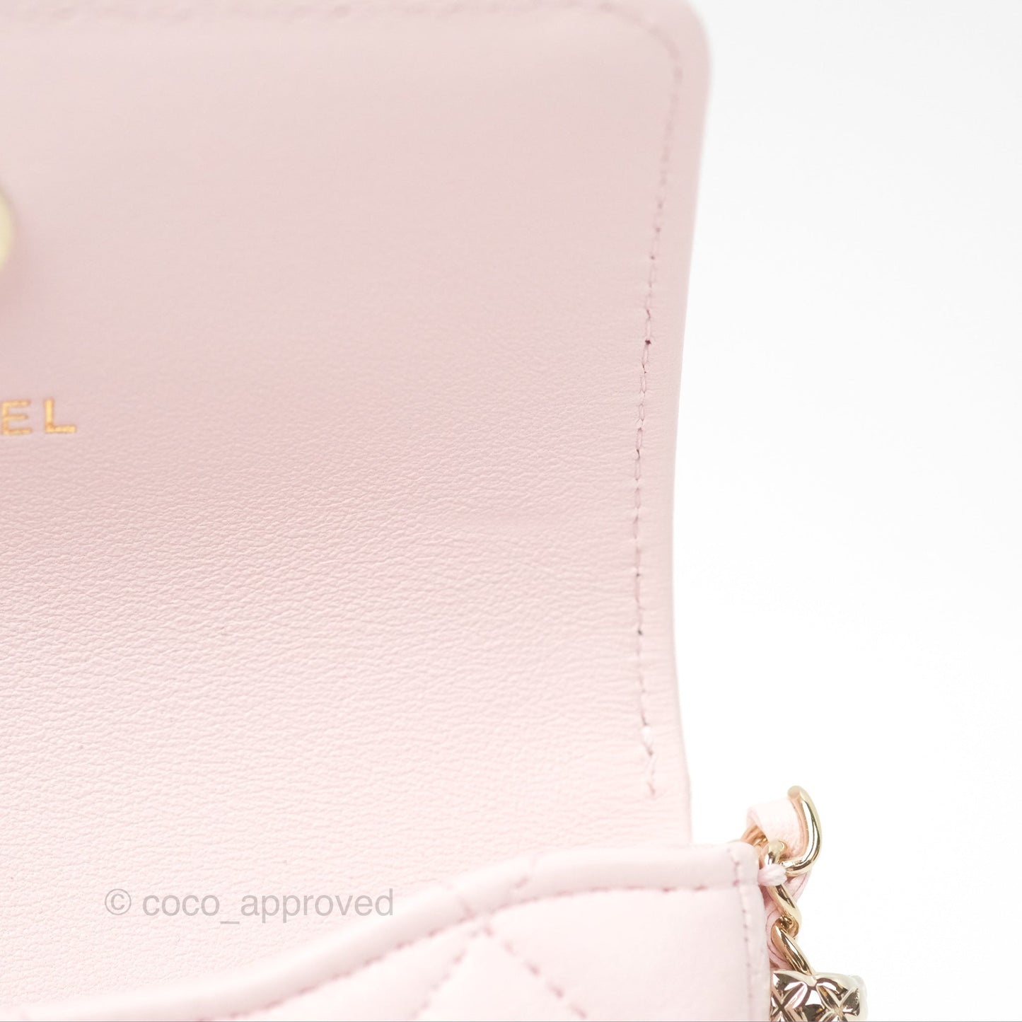 Chanel Mini Chain Around Clutch With Chain Pink Lambskin Gold Hardware