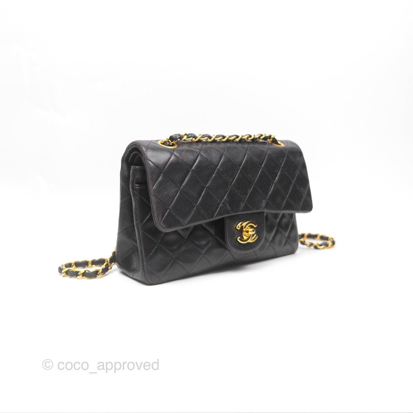 Chanel Classic Vintage Small Flap Black Lambskin 24K Gold Hardware