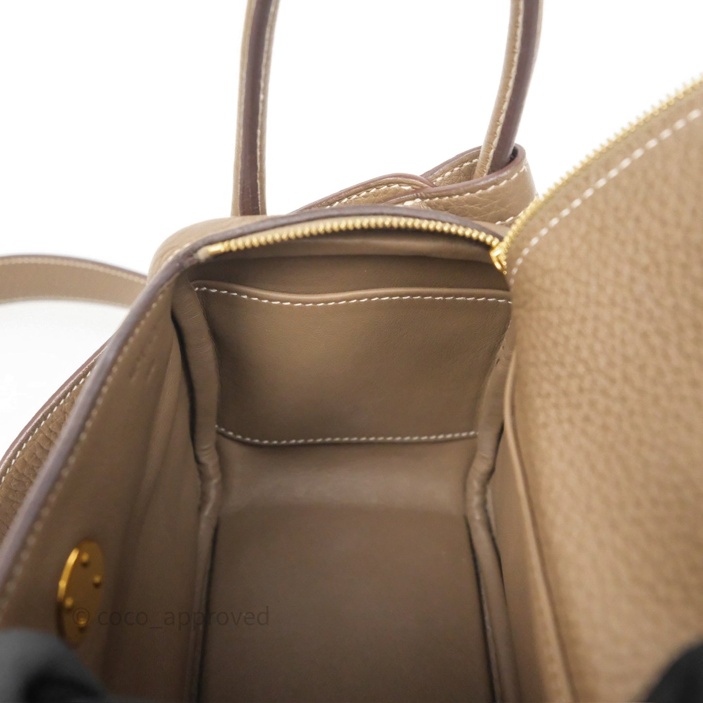Hermès Mini Lindy 20 Etoupe 18 Clemence Gold Hardware