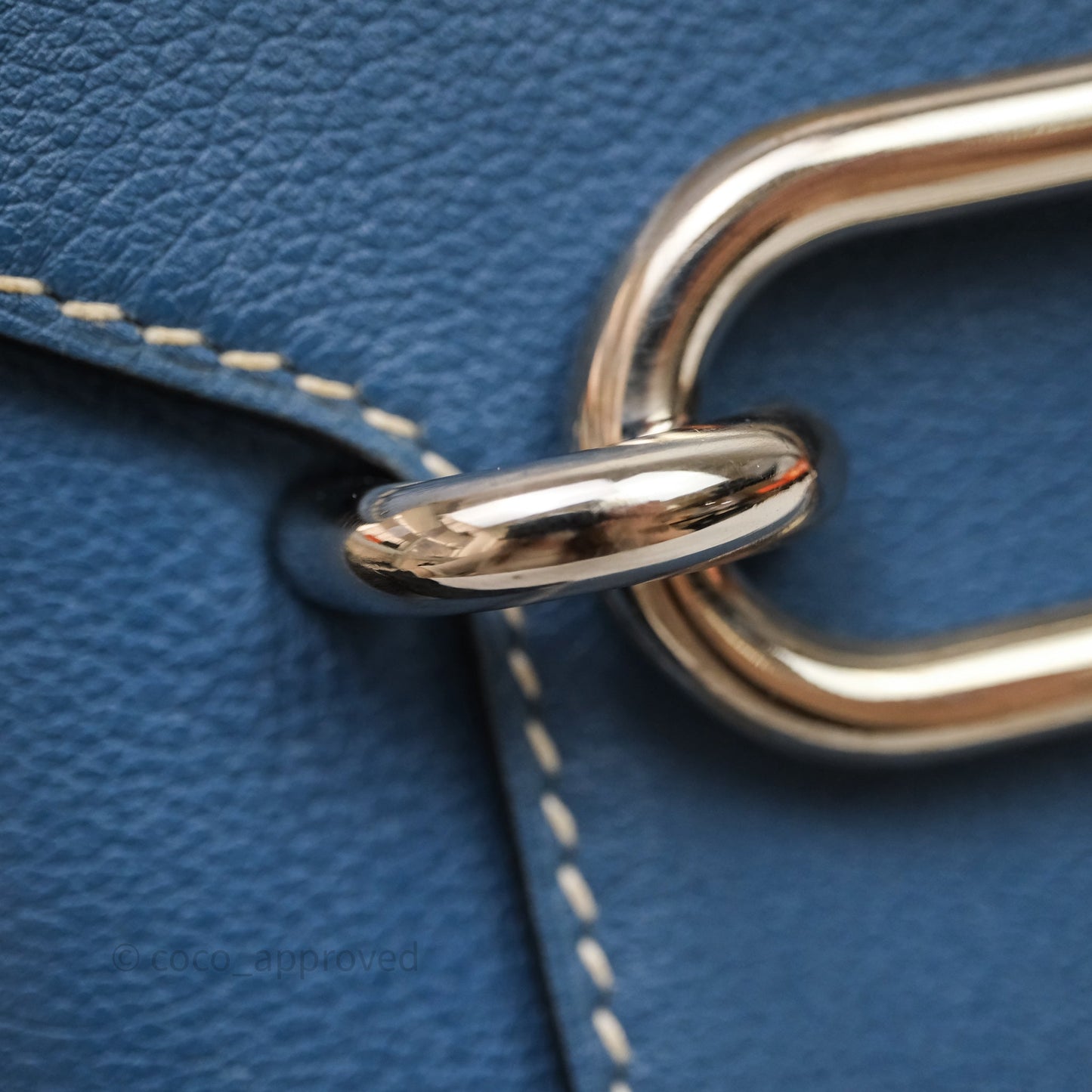 Hermès Roulis 23 Blue Evercolor Palladium Hardware