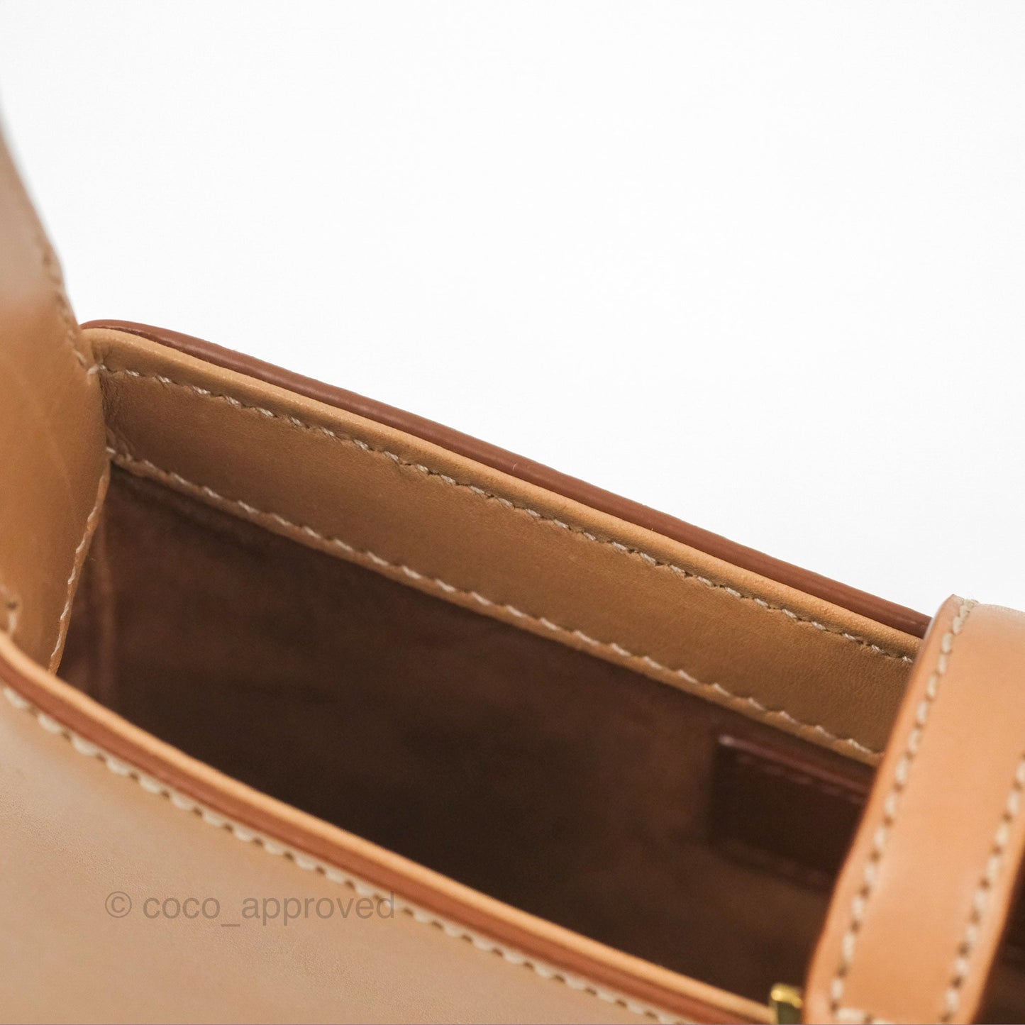 Saint Laurent Mini Le 5 À 7 Tan Calfskin Bronze Brass Hardware