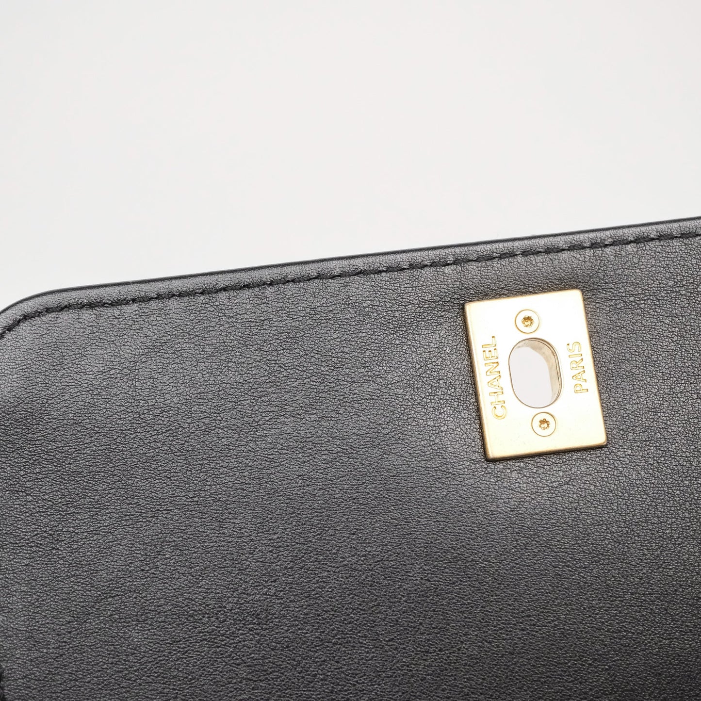 Chanel Pearl Chain Bag Black Calfskin Gold Hardware