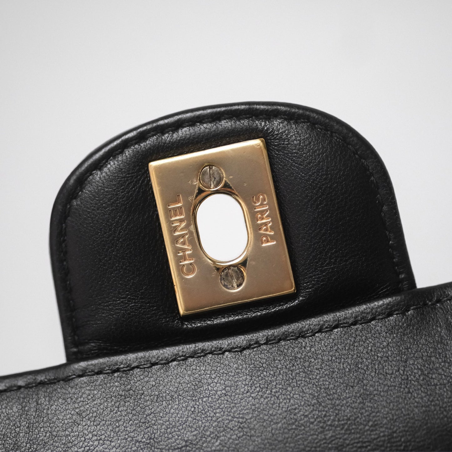 Chanel Mini Rectangular Chevron Black Lambskin Gold Hardware
