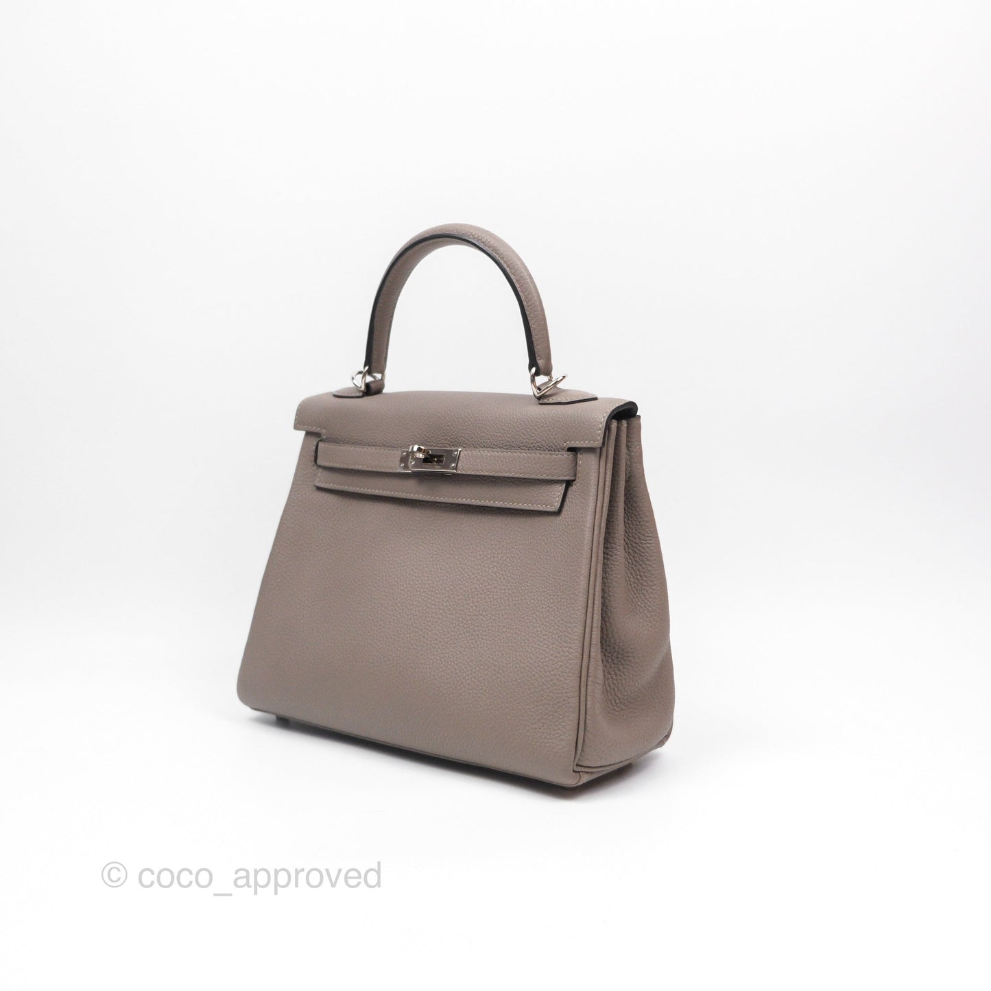Hermès Retourne Kelly 25 Gris Asphalte M8 Togo Palladium Hardware