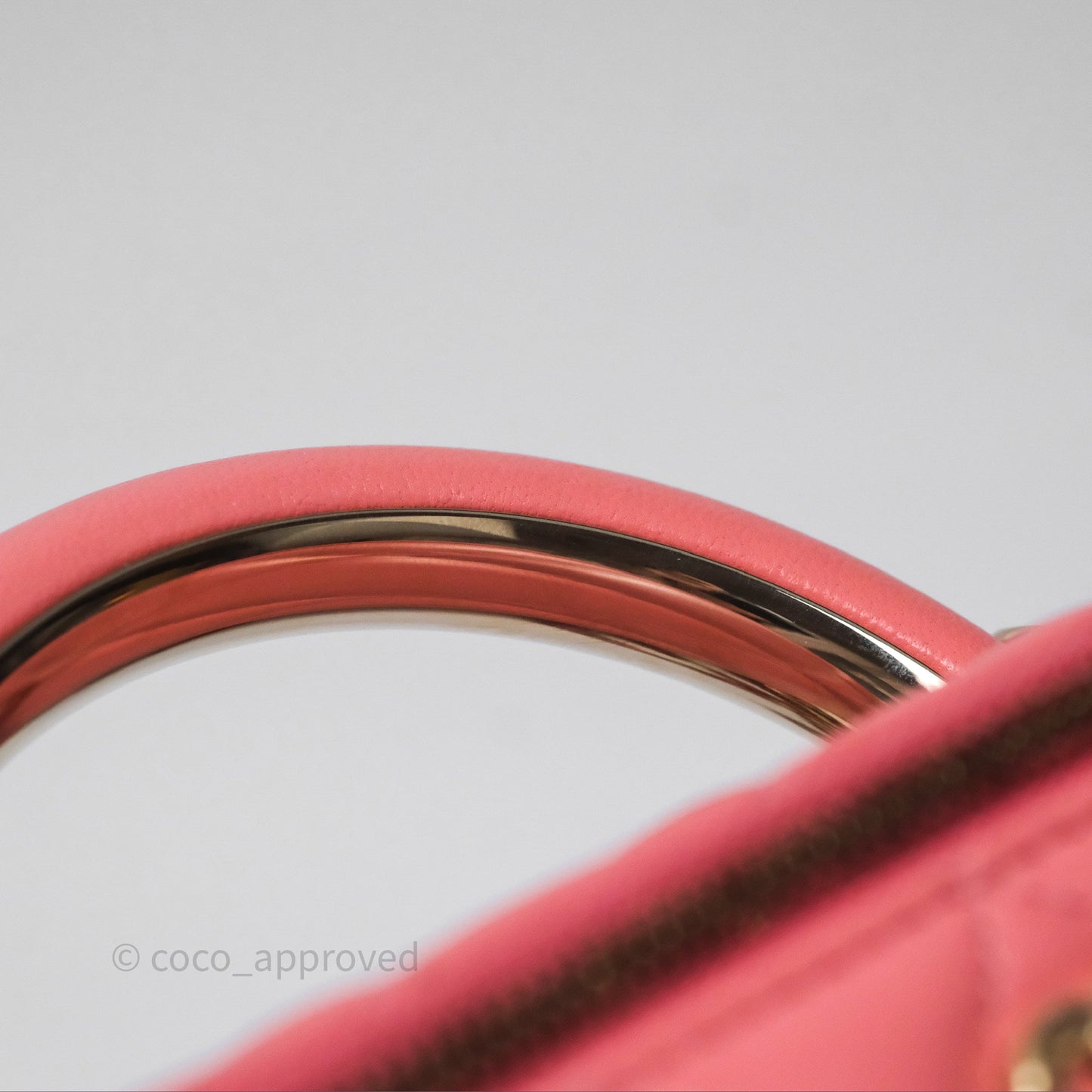 Chanel Vanity Rectangular Top Handle Pink Lambskin Gold Hardware