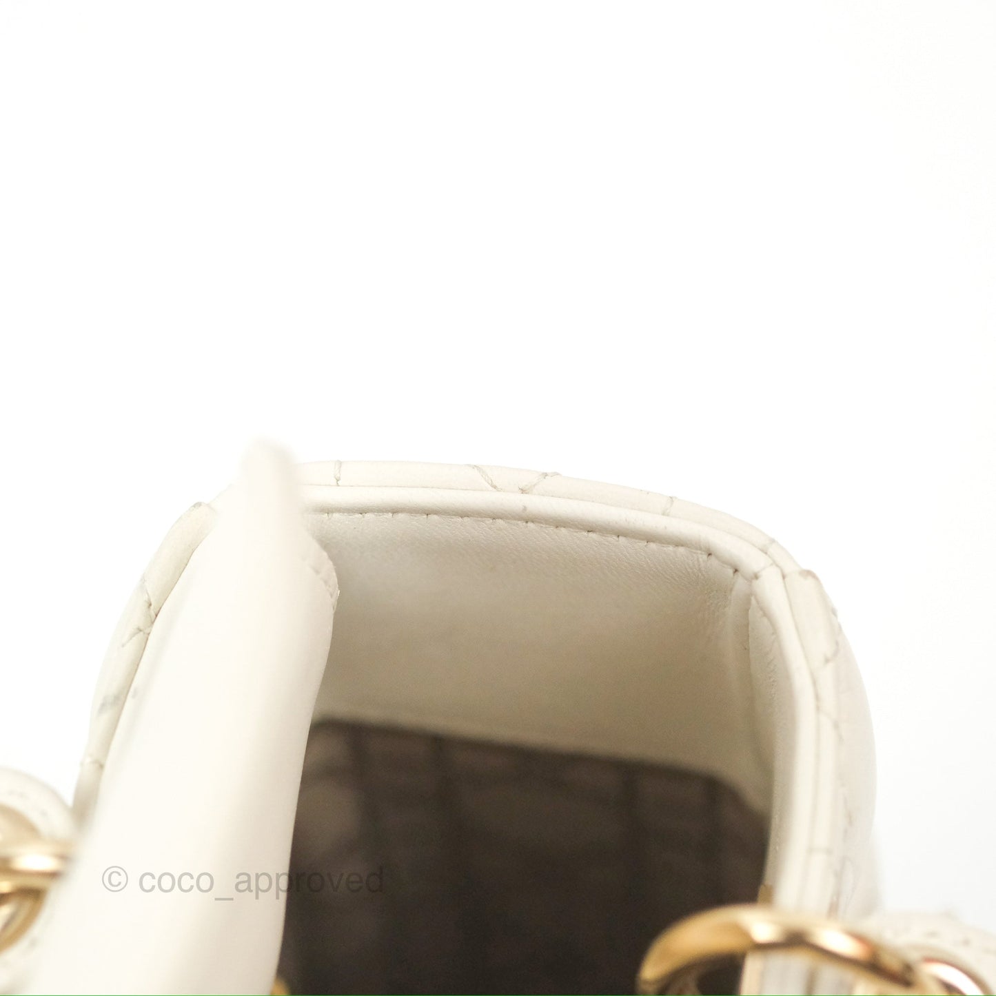 Christian Dior My ABCDior Lady Dior White Cannage Lambskin Gold Hardware