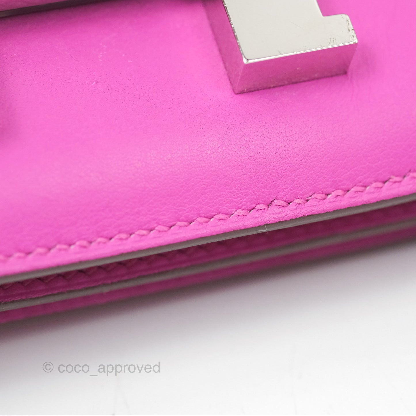Hermès Constance Mini 18 Swift Magnolia/Orange Palladium Hardware
